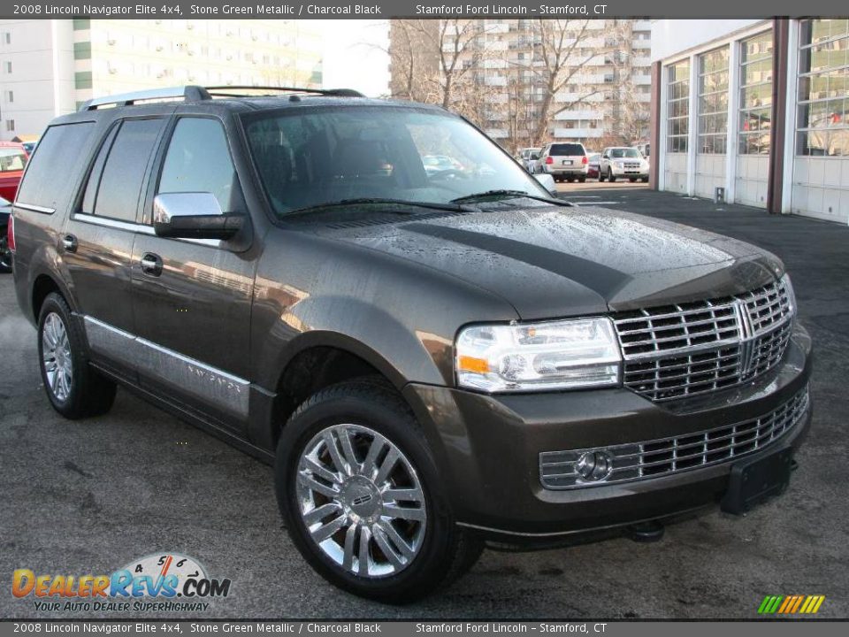 2008 Lincoln Navigator Elite 4x4 Stone Green Metallic / Charcoal Black Photo #3