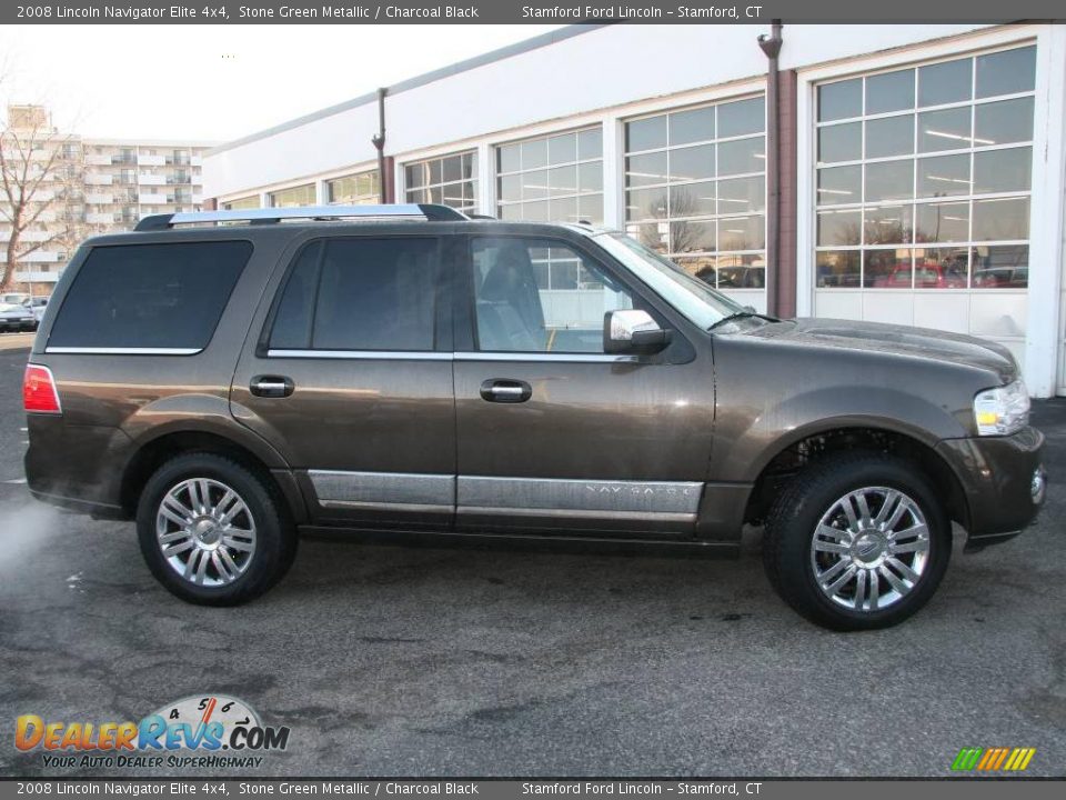 2008 Lincoln Navigator Elite 4x4 Stone Green Metallic / Charcoal Black Photo #4