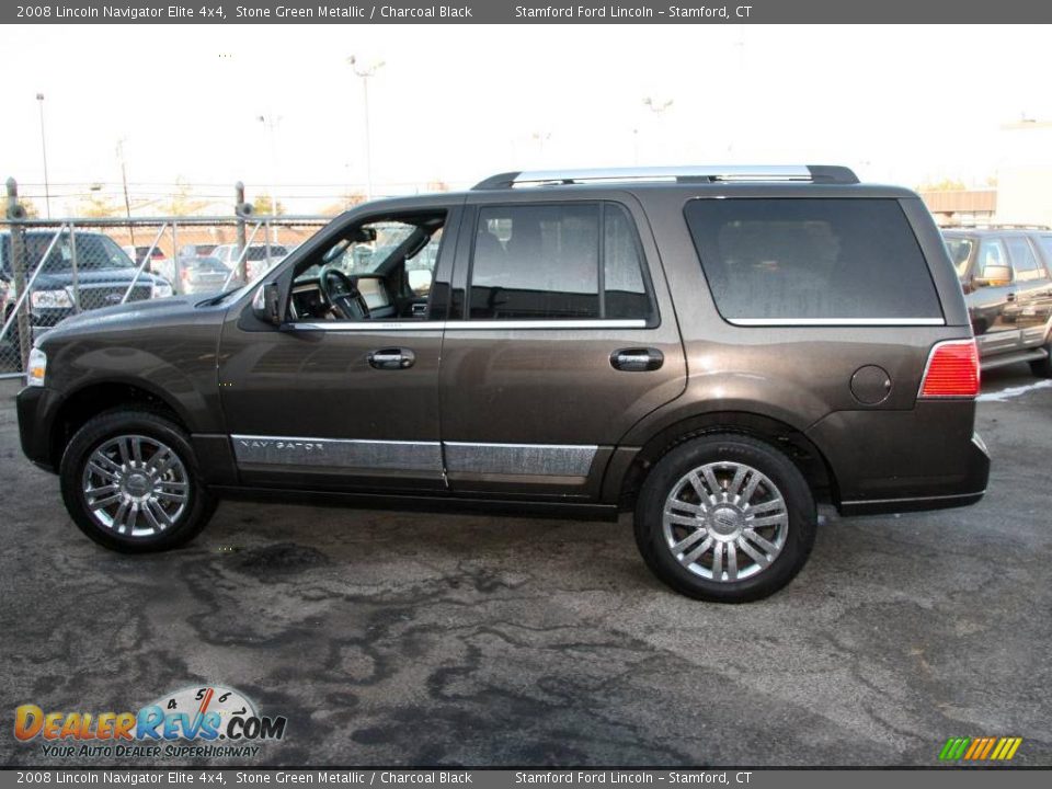 2008 Lincoln Navigator Elite 4x4 Stone Green Metallic / Charcoal Black Photo #9