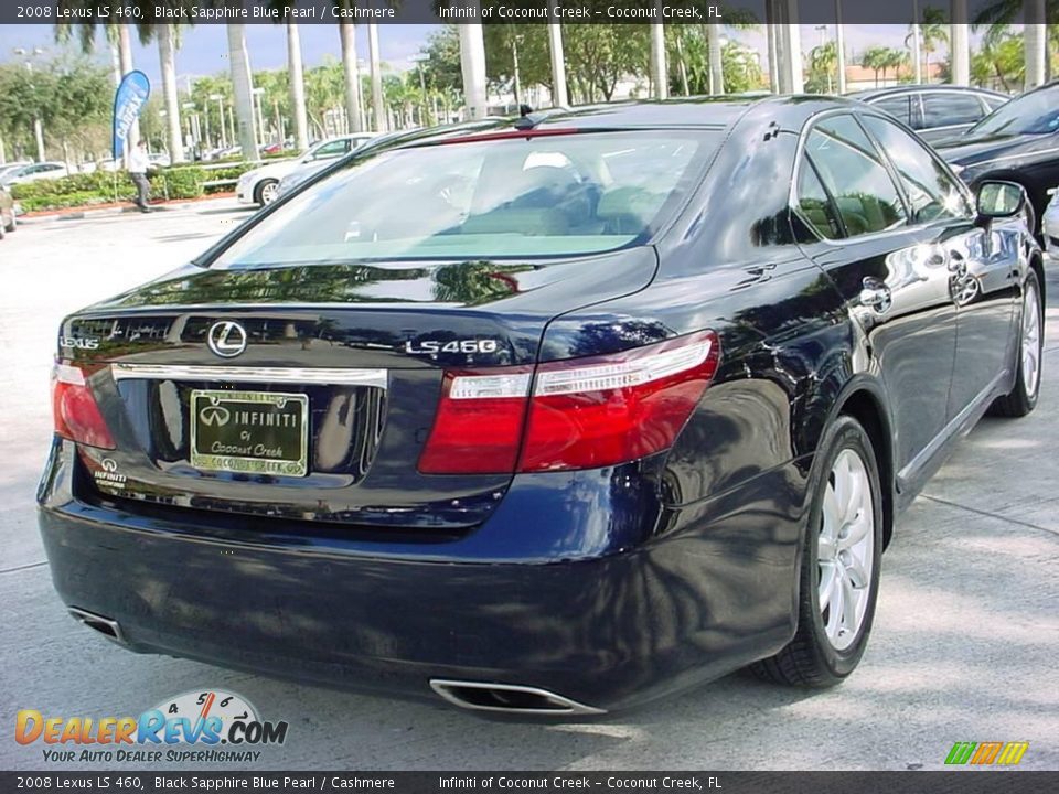 2008 Lexus LS 460 Black Sapphire Blue Pearl / Cashmere Photo #3