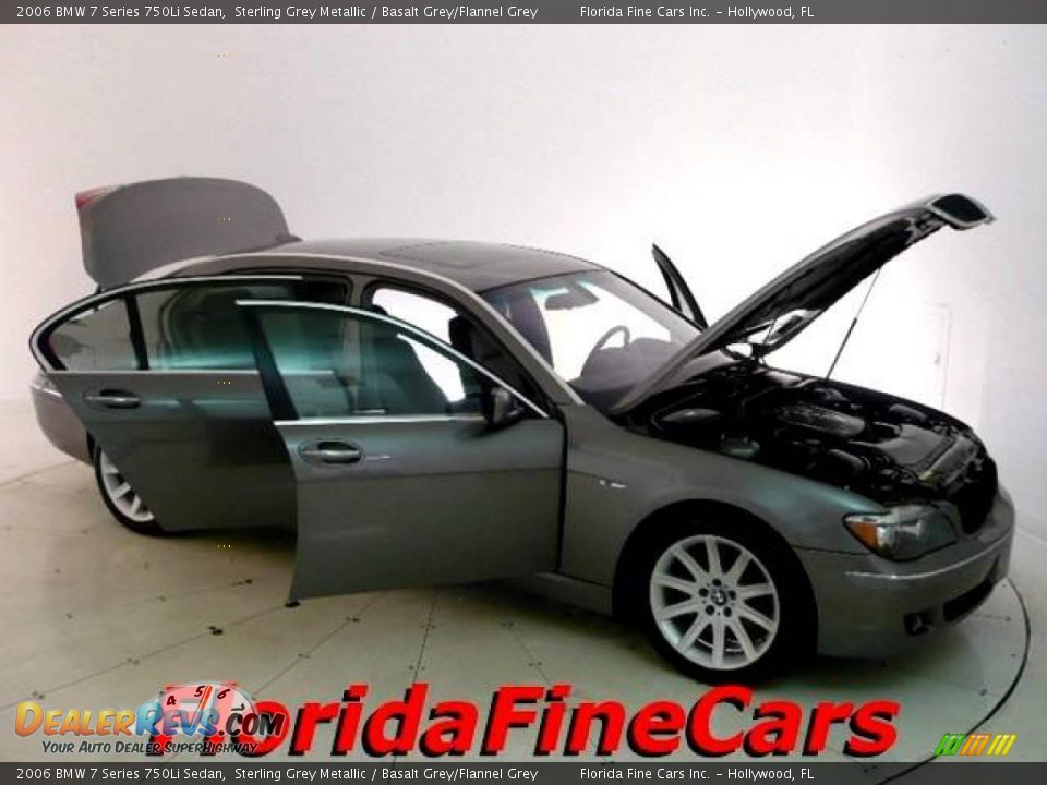 2006 BMW 7 Series 750Li Sedan Sterling Grey Metallic / Basalt Grey/Flannel Grey Photo #7