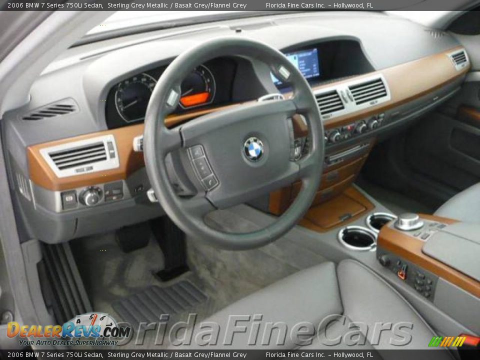 2006 BMW 7 Series 750Li Sedan Sterling Grey Metallic / Basalt Grey/Flannel Grey Photo #12