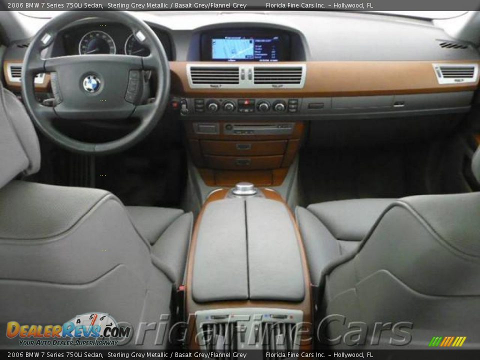 2006 BMW 7 Series 750Li Sedan Sterling Grey Metallic / Basalt Grey/Flannel Grey Photo #16