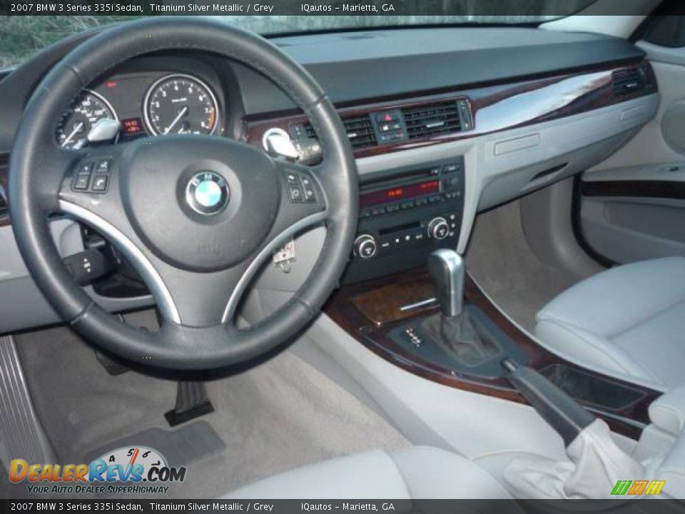 2007 BMW 3 Series 335i Sedan Titanium Silver Metallic / Grey Photo #7
