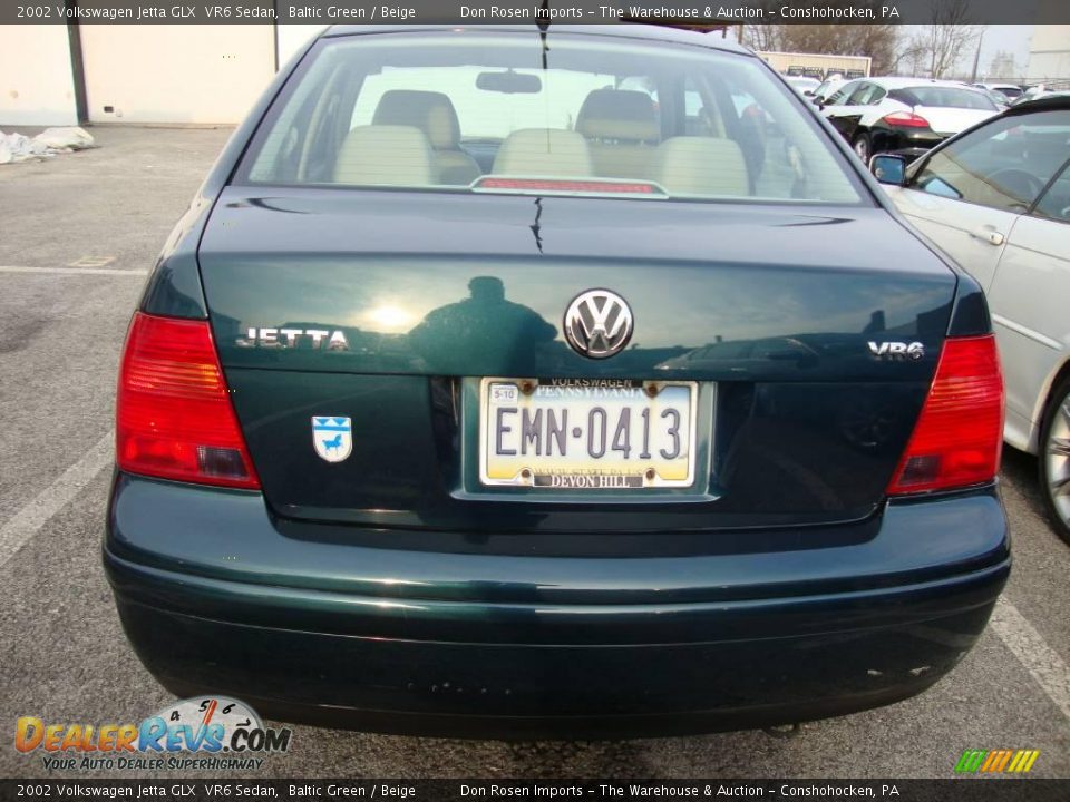 2002 Volkswagen Jetta GLX  VR6 Sedan Baltic Green / Beige Photo #6