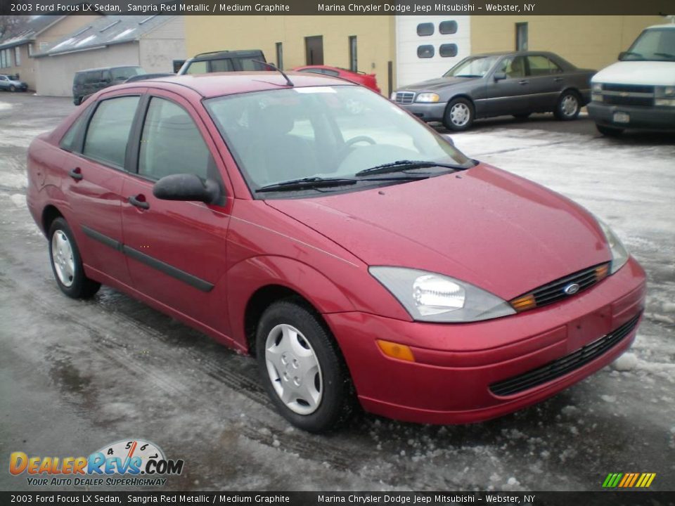 2003 Ford Focus LX Sedan Sangria Red Metallic / Medium Graphite Photo #11