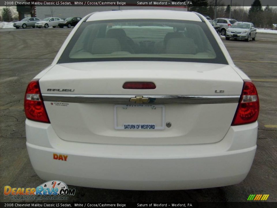 2008 Chevrolet Malibu Classic LS Sedan White / Cocoa/Cashmere Beige Photo #3
