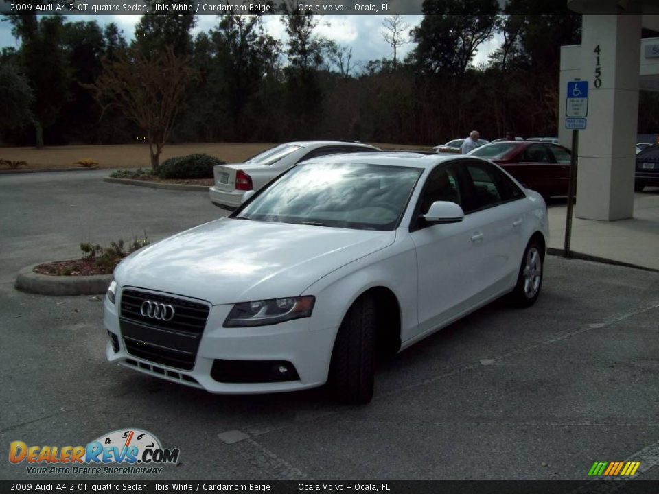 2009 Audi A4 2.0T quattro Sedan Ibis White / Cardamom Beige Photo #3