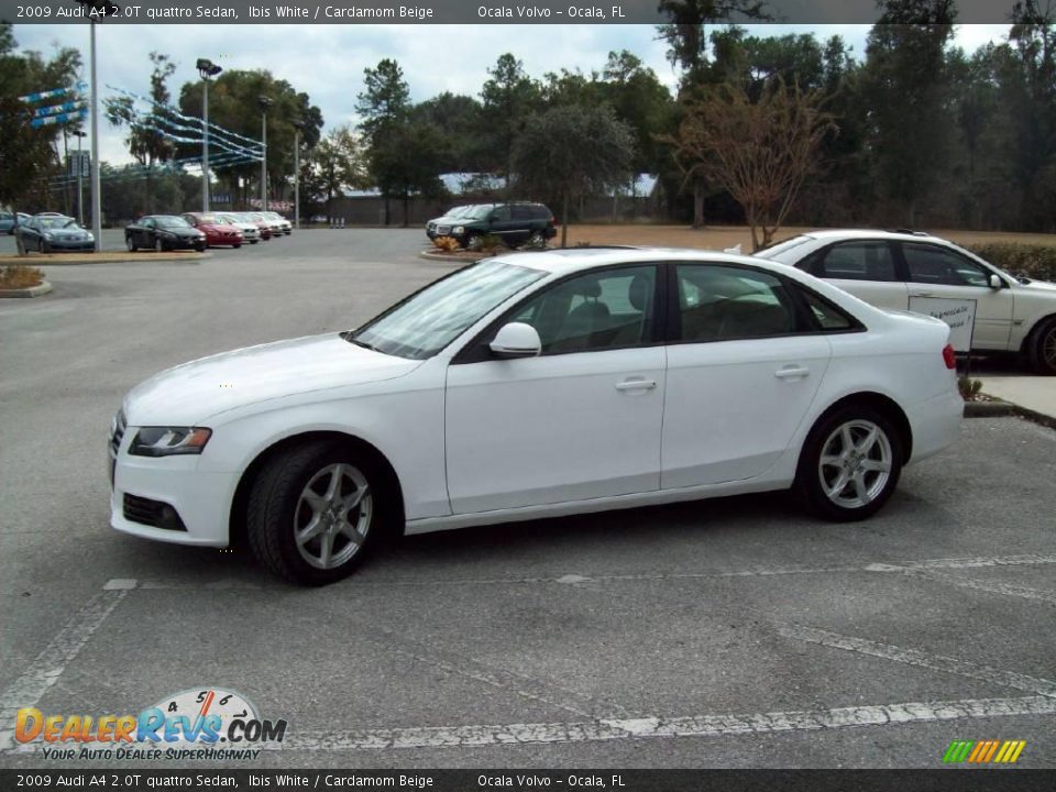 2009 Audi A4 2.0T quattro Sedan Ibis White / Cardamom Beige Photo #4
