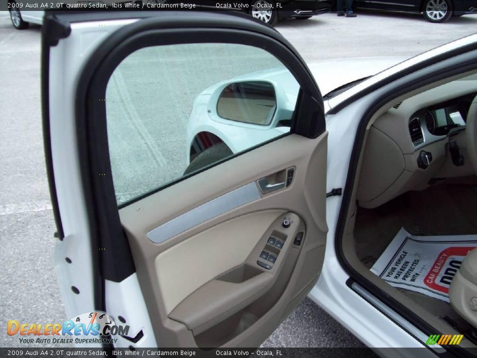 2009 Audi A4 2.0T quattro Sedan Ibis White / Cardamom Beige Photo #14