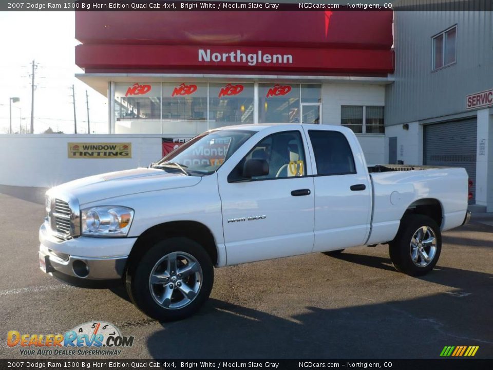 2007 Dodge Ram 1500 Big Horn Edition Quad Cab 4x4 Bright White / Medium Slate Gray Photo #1