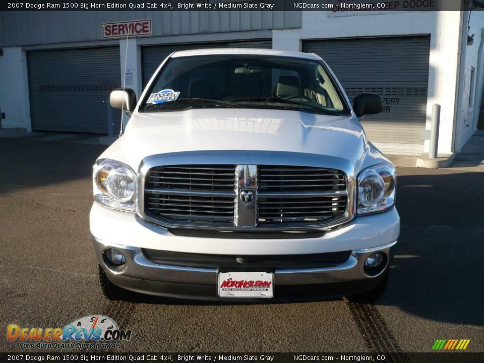 2007 Dodge Ram 1500 Big Horn Edition Quad Cab 4x4 Bright White / Medium Slate Gray Photo #2
