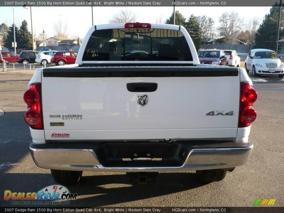 2007 Dodge Ram 1500 Big Horn Edition Quad Cab 4x4 Bright White / Medium Slate Gray Photo #5