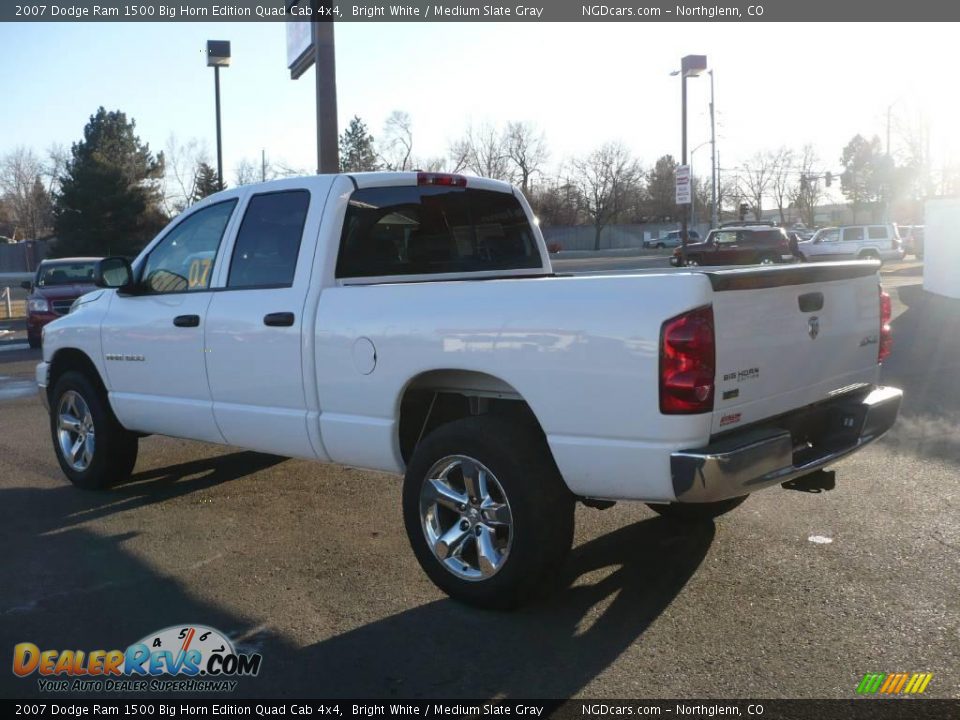 2007 Dodge Ram 1500 Big Horn Edition Quad Cab 4x4 Bright White / Medium Slate Gray Photo #6