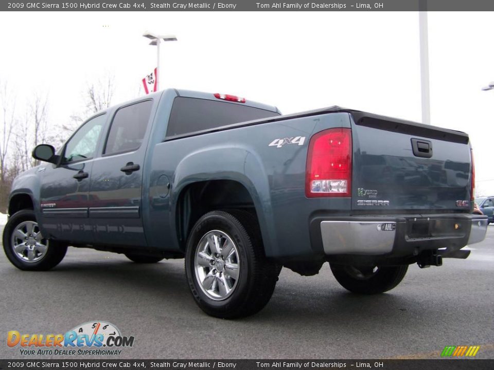 2009 GMC Sierra 1500 Hybrid Crew Cab 4x4 Stealth Gray Metallic / Ebony Photo #4