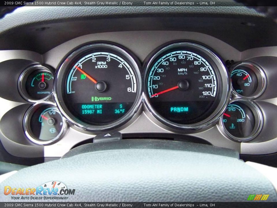2009 GMC Sierra 1500 Hybrid Crew Cab 4x4 Stealth Gray Metallic / Ebony Photo #21