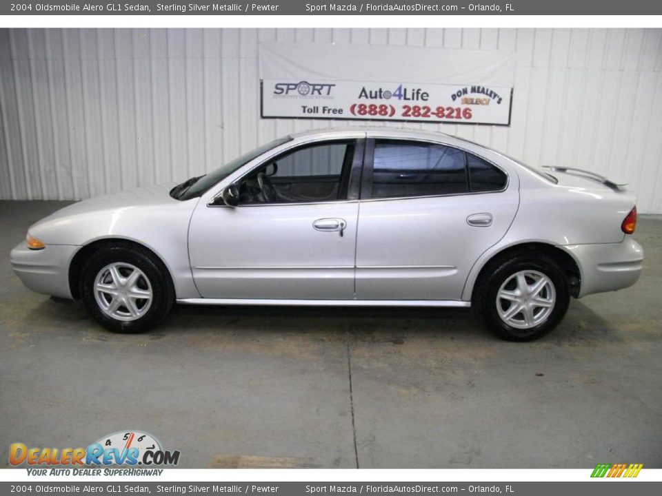 2004 Oldsmobile Alero GL1 Sedan Sterling Silver Metallic / Pewter Photo #8