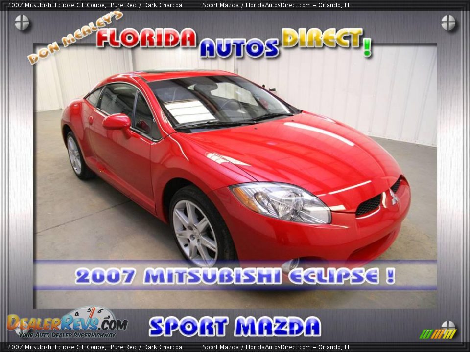 2007 Mitsubishi Eclipse GT Coupe Pure Red / Dark Charcoal Photo #1