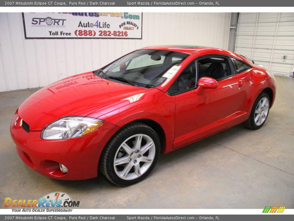 2007 Mitsubishi Eclipse GT Coupe Pure Red / Dark Charcoal Photo #4