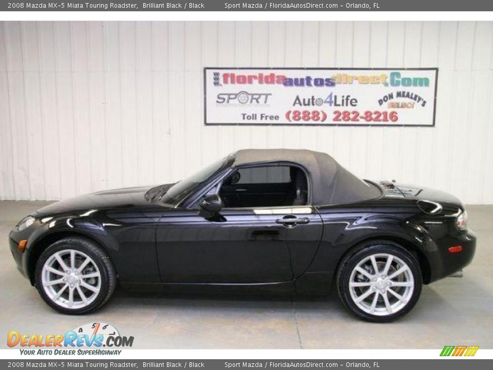 2008 Mazda MX-5 Miata Touring Roadster Brilliant Black / Black Photo #8