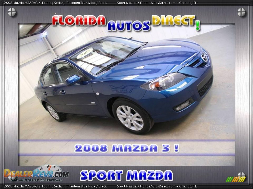 2008 Mazda MAZDA3 s Touring Sedan Phantom Blue Mica / Black Photo #1