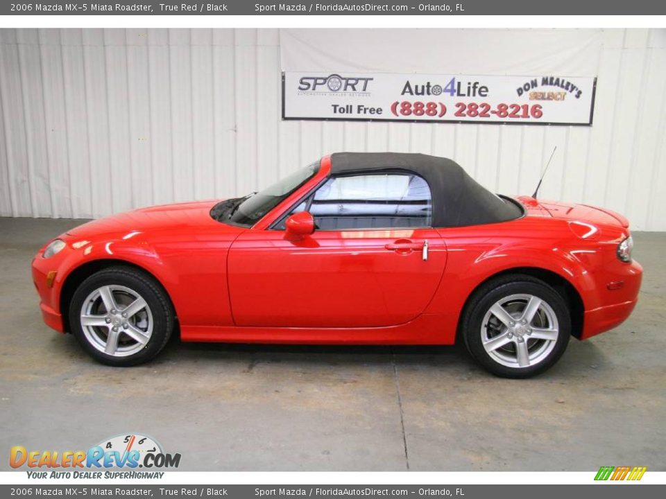 2006 Mazda MX-5 Miata Roadster True Red / Black Photo #8