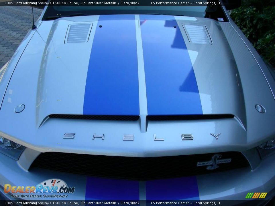 2009 Ford Mustang Shelby GT500KR Coupe Brilliant Silver Metallic / Black/Black Photo #13