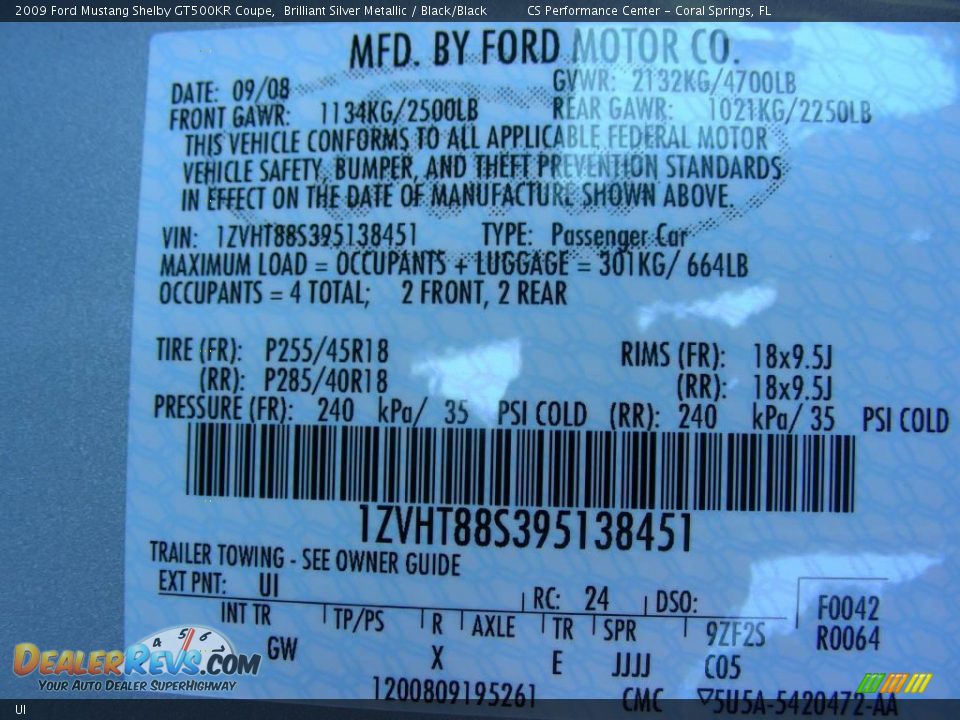 Ford Color Code UI Brilliant Silver Metallic