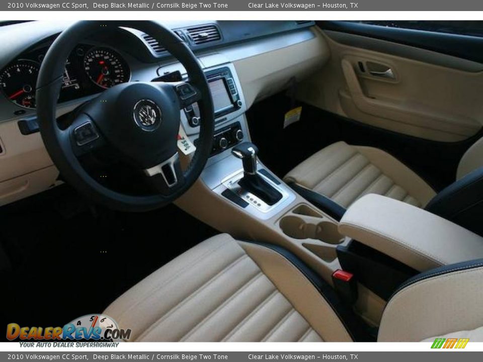 2010 Volkswagen CC Sport Deep Black Metallic / Cornsilk Beige Two Tone Photo #11