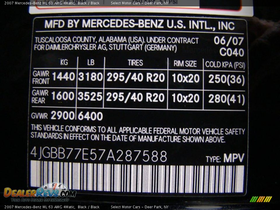 2007 Mercedes-Benz ML 63 AMG 4Matic Black / Black Photo #16