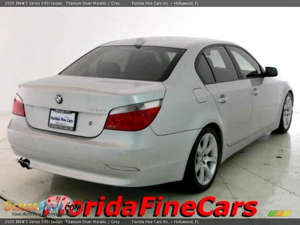 2005 BMW 5 Series 545i Sedan Titanium Silver Metallic / Grey Photo #2