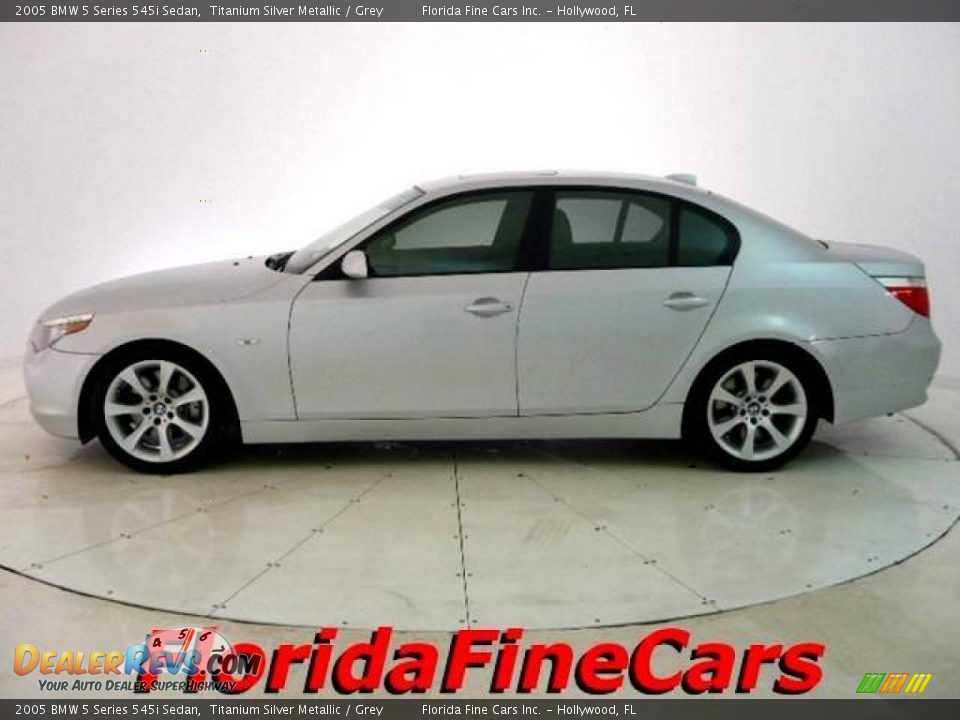 2005 BMW 5 Series 545i Sedan Titanium Silver Metallic / Grey Photo #3