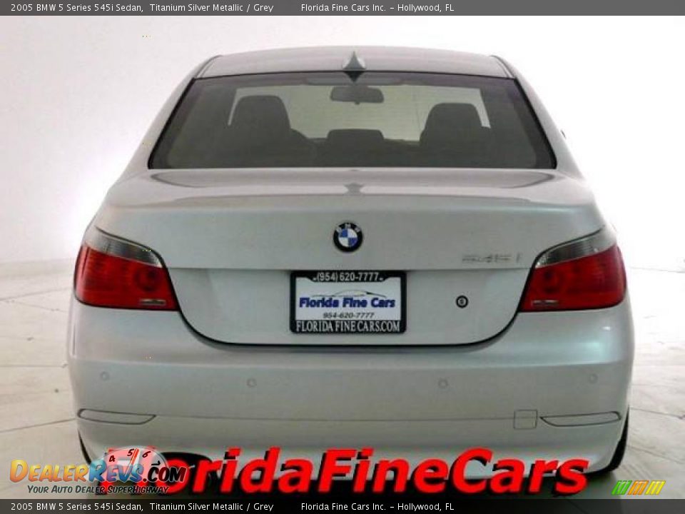 2005 BMW 5 Series 545i Sedan Titanium Silver Metallic / Grey Photo #6