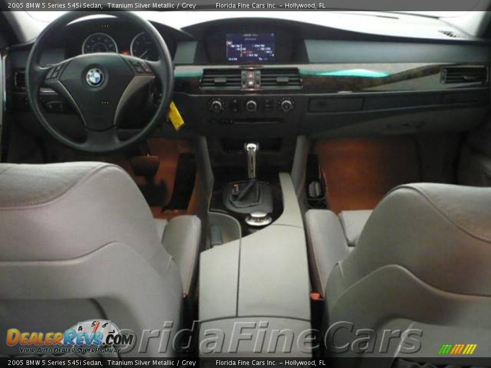 2005 BMW 5 Series 545i Sedan Titanium Silver Metallic / Grey Photo #15