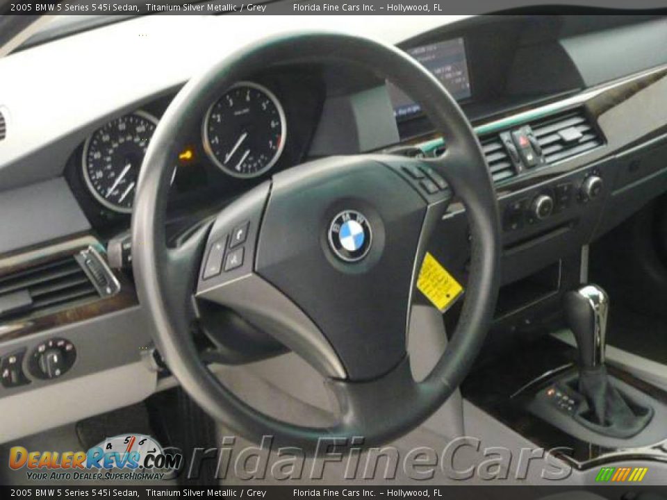 2005 BMW 5 Series 545i Sedan Titanium Silver Metallic / Grey Photo #16