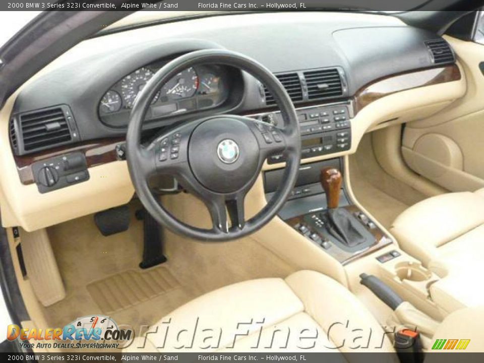 2000 BMW 3 Series 323i Convertible Alpine White / Sand Photo #13