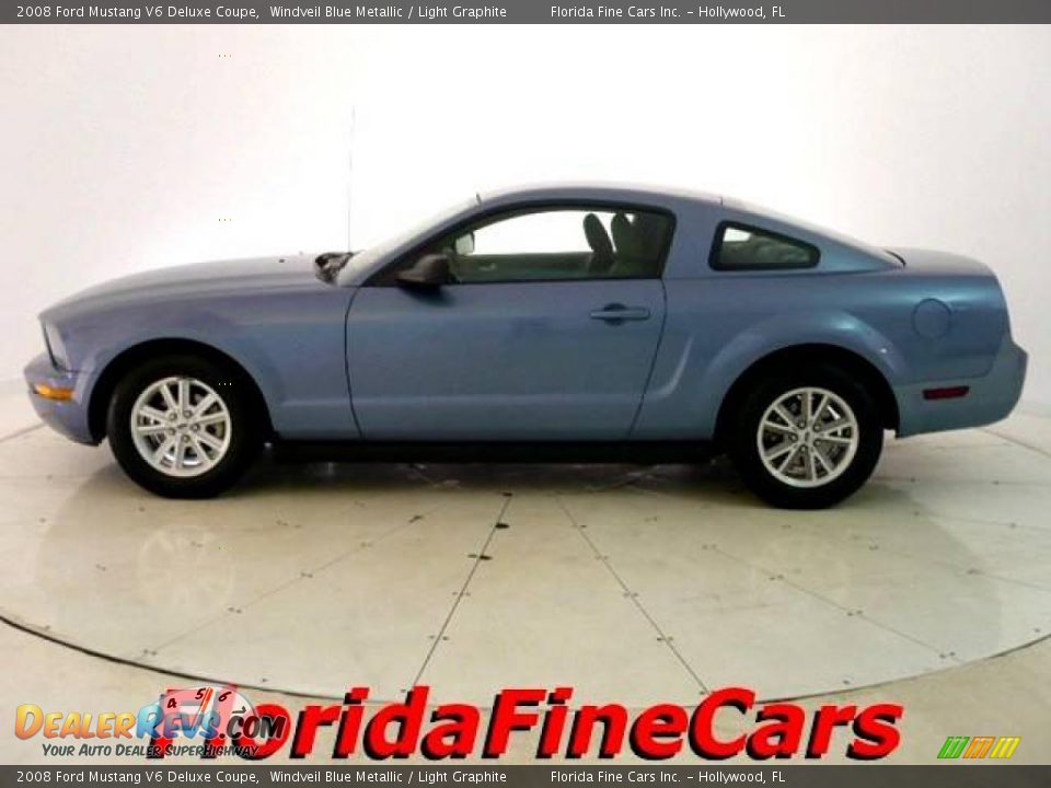 2008 Ford Mustang V6 Deluxe Coupe Windveil Blue Metallic / Light Graphite Photo #3