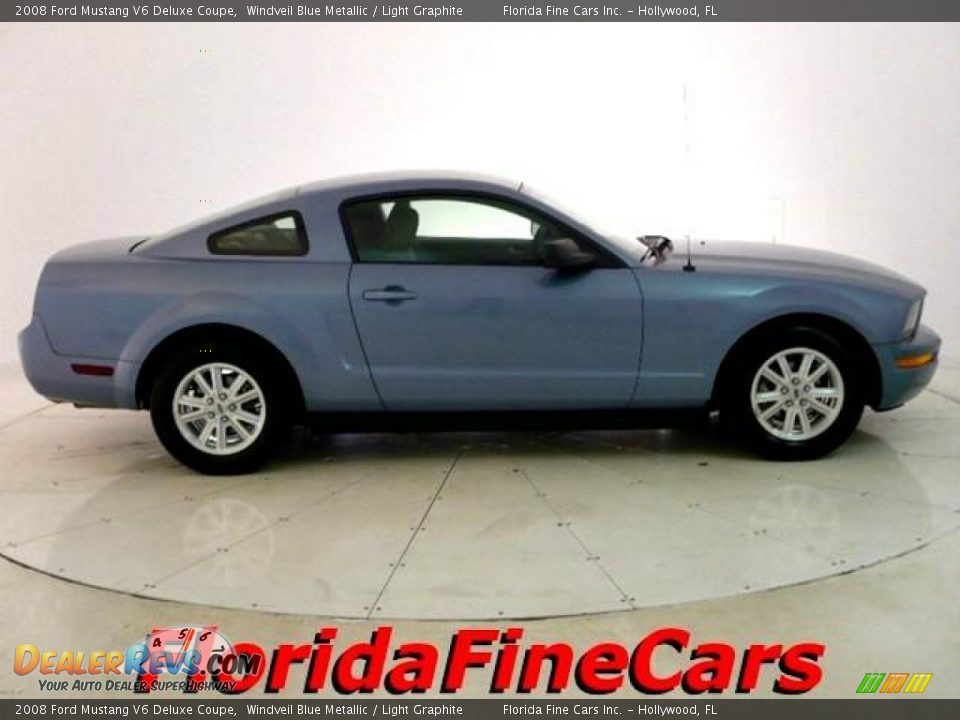 2008 Ford Mustang V6 Deluxe Coupe Windveil Blue Metallic / Light Graphite Photo #4