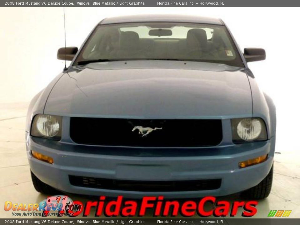 2008 Ford Mustang V6 Deluxe Coupe Windveil Blue Metallic / Light Graphite Photo #5