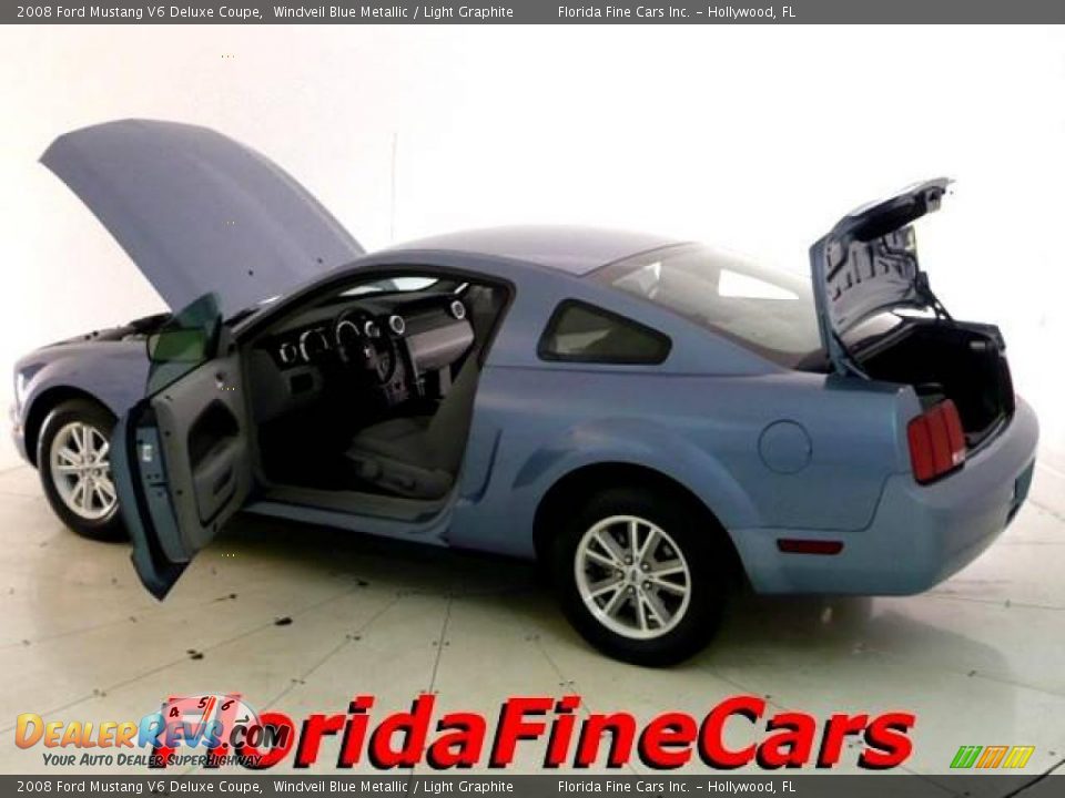 2008 Ford Mustang V6 Deluxe Coupe Windveil Blue Metallic / Light Graphite Photo #8
