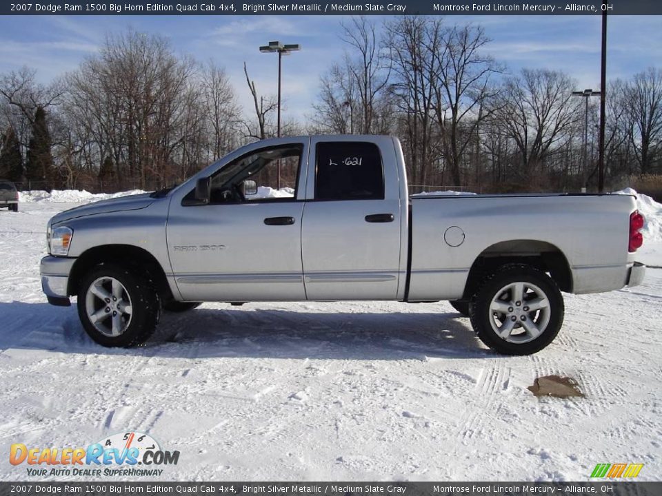 2007 Dodge Ram 1500 Big Horn Edition Quad Cab 4x4 Bright Silver Metallic / Medium Slate Gray Photo #2