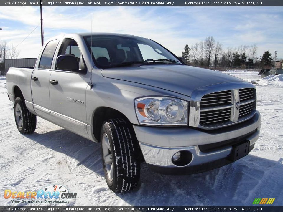 2007 Dodge Ram 1500 Big Horn Edition Quad Cab 4x4 Bright Silver Metallic / Medium Slate Gray Photo #7