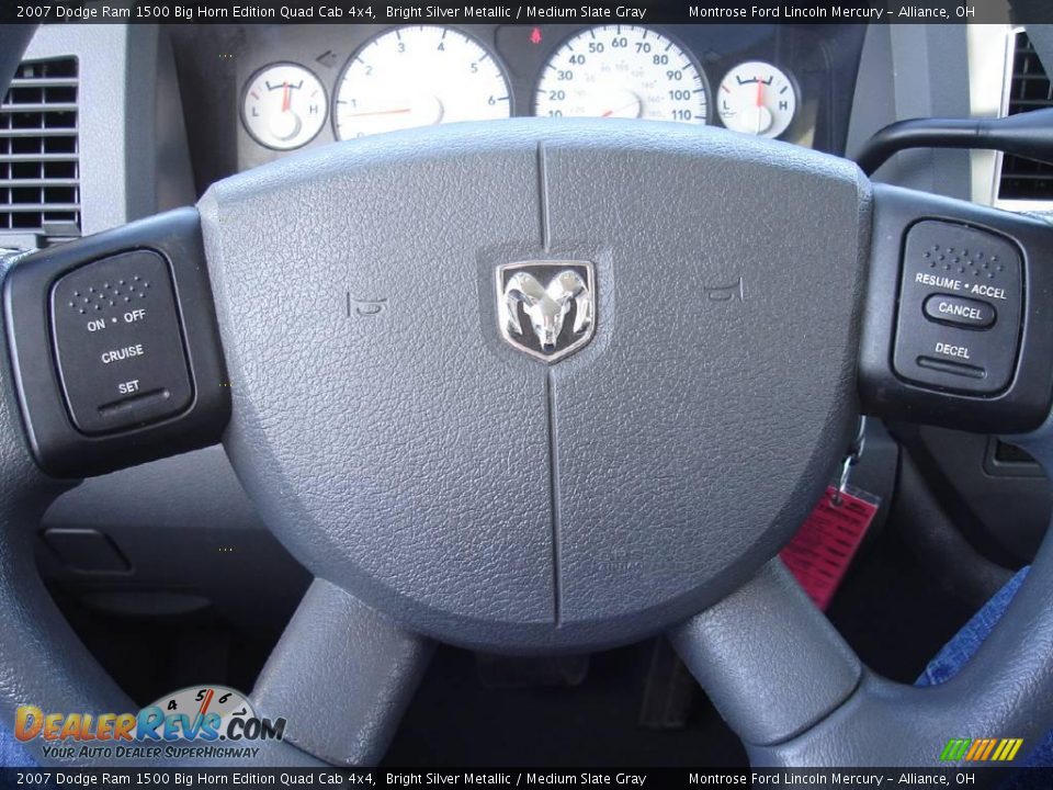2007 Dodge Ram 1500 Big Horn Edition Quad Cab 4x4 Bright Silver Metallic / Medium Slate Gray Photo #30