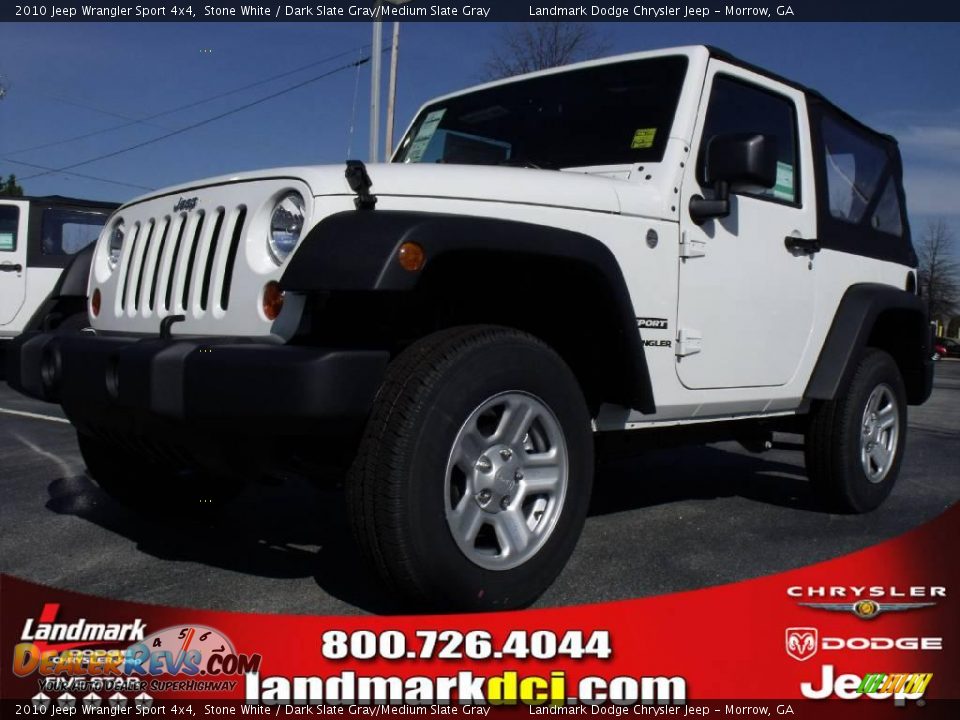 2010 Jeep Wrangler Sport 4x4 Stone White / Dark Slate Gray/Medium Slate Gray Photo #1