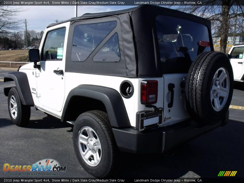 2010 Jeep Wrangler Sport 4x4 Stone White / Dark Slate Gray/Medium Slate Gray Photo #2