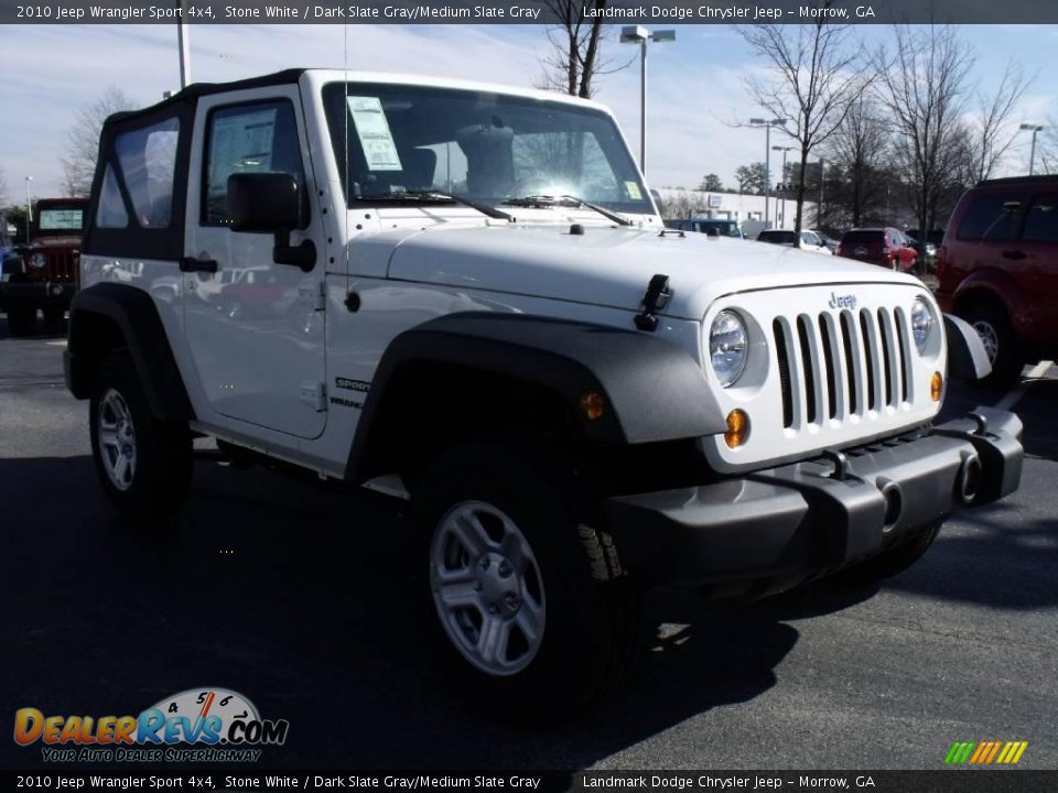2010 Jeep Wrangler Sport 4x4 Stone White / Dark Slate Gray/Medium Slate Gray Photo #4