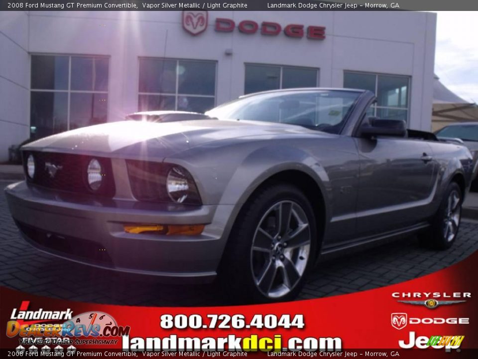 2008 Ford Mustang GT Premium Convertible Vapor Silver Metallic / Light Graphite Photo #1