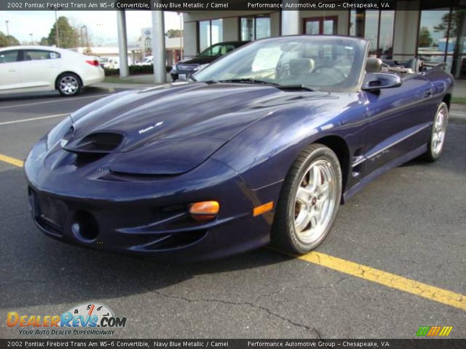 2002 Pontiac Firebird Trans Am WS-6 Convertible Navy Blue Metallic / Camel Photo #1