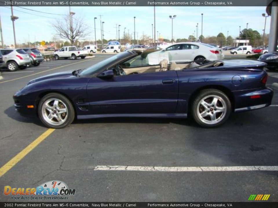 2002 Pontiac Firebird Trans Am WS-6 Convertible Navy Blue Metallic / Camel Photo #2