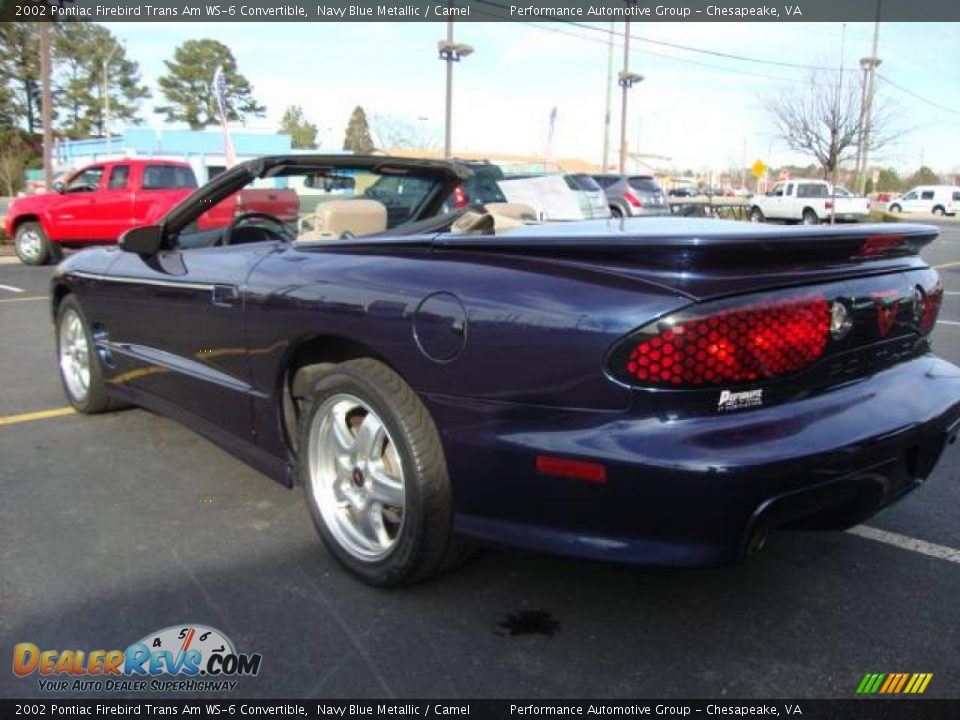 2002 Pontiac Firebird Trans Am WS-6 Convertible Navy Blue Metallic / Camel Photo #3